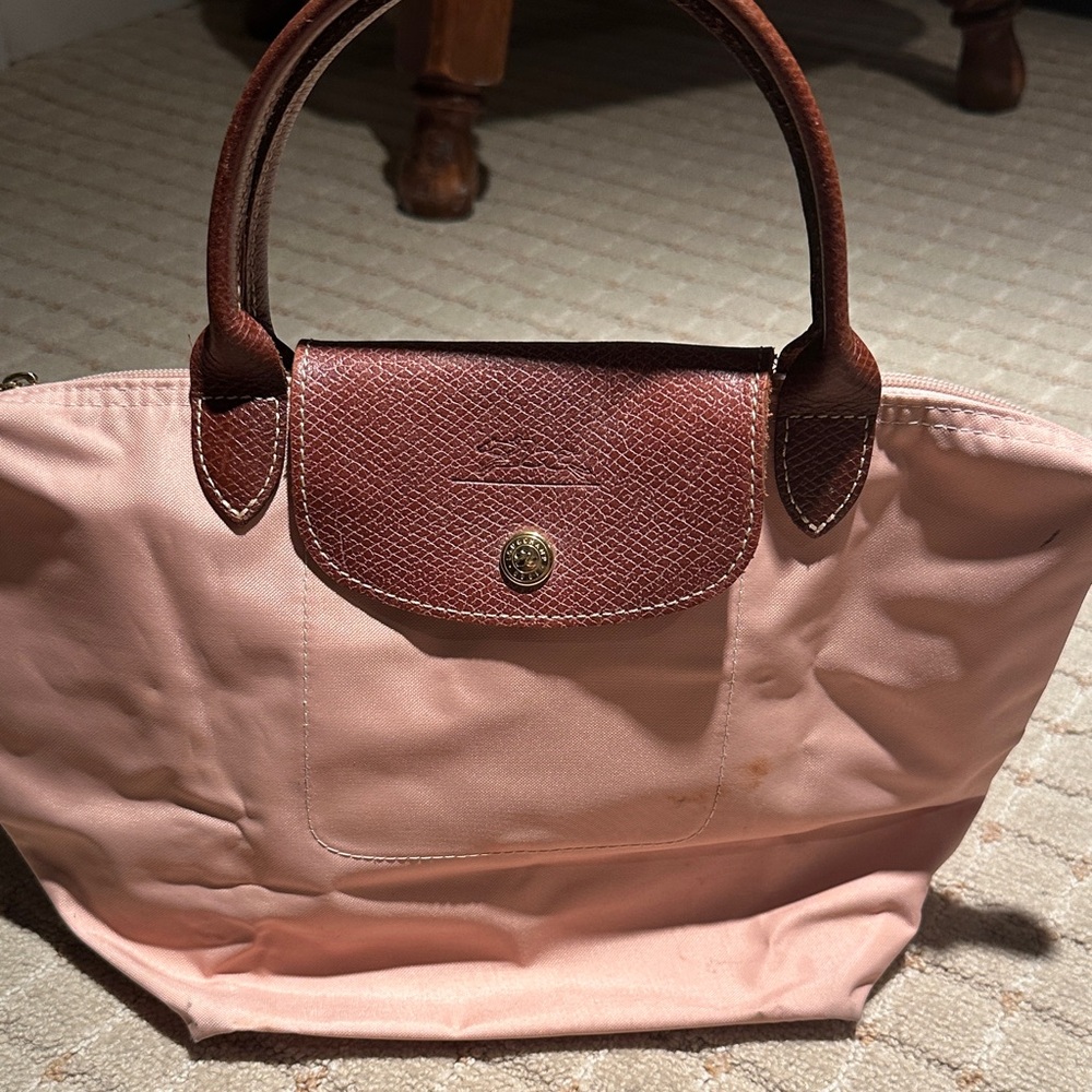 Pink and Brown Women's Handbag